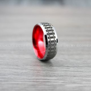 Railroad Ring, Railroad Wedding Band, Train Tracks Ring, Train Tracks Wedding Ring, Silver Tungsten Wedding Ring, Tungsten Wedding Band