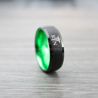 Nurse Ring, Registered Nurse Ring, RN Nurse Wedding Band, Career Ring, RN Nurse Jewelry, Nurse Black Tungsten Ring, Black Wedding Band, Black Tungsten Wedding Band