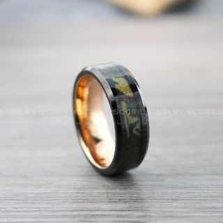 Camouflage Ring, Military Ring, Army Ring, Camo Ring, Camo Wedding Ring, Black Tungsten Wedding Band, Black Camo Ring, Hunting Ring