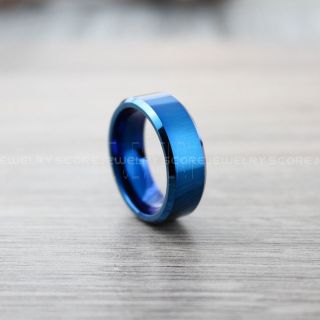Classic 8mm Blue Tungsten Ring, Blue Tungsten Wedding Band, Blue Wedding Band, Blue Wedding Ring, Blue Tungsten Wedding Ring