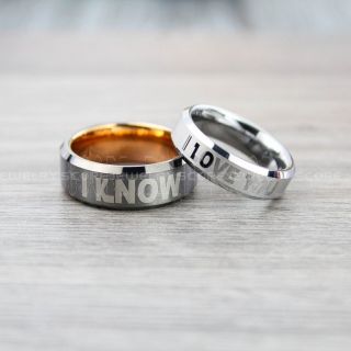 Star Wars Rings, 2 Piece Couple Set Star Wars Rings, Star Wars Wedding Bands, I Love You I Know Ring, Silver Wedding Rings, Silver Tungsten Bands, Star Wars Wedding Bands
