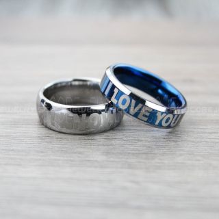 Star Wars Rings, 2 Piece Couple Set Star Wars Rings, Star Wars Wedding Bands, I Love You I Know Ring, Silver Wedding Rings, Silver Tungsten Bands, Star Wars Wedding Bands