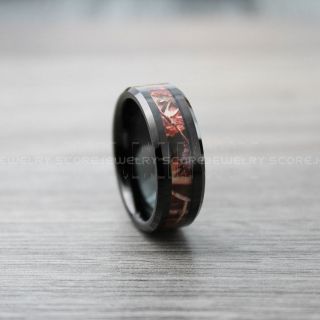 Camouflage Ring, Camo Ring, Camo Wedding Ring, Black Tungsten Wedding Band, Black Camo Ring