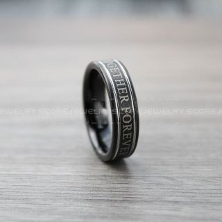Doctor Who Ring, Doctor Who Wedding Ring, Gallifreyan Ring, Black Tungsten Ring, Black Wedding Band, Black Wedding Ring, Together Forever Through Time and Space, Black Wedding Ring