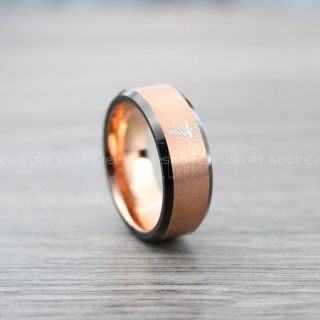 Licensed Practical Nurse Ring, Nurse Ring, LPN Nurse Wedding Band, Career Ring, LPN Nurse Jewelry, Nurse 14K Rose Gold Tungsten Ring, Rose Gold Wedding Band, Rose Gold Tungsten Wedding Band