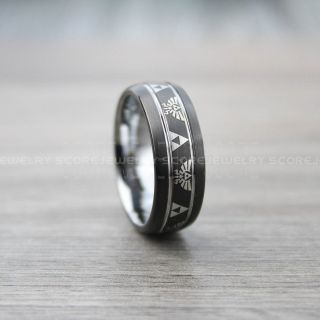 Zelda Ring, Legend of Zelda Ring, Zelda Wedding Ring, Zelda Wedding Band, Black Tungsten Ring, Black Wedding Band