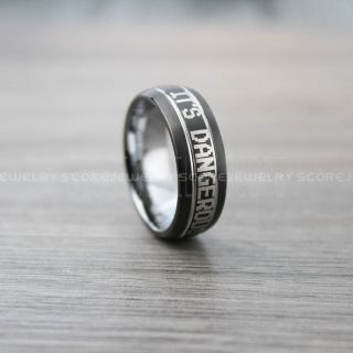 Zelda Ring, Legend of Zelda Ring, It's Dangerous To Go Alone Ring, Zelda Wedding Ring, Zelda Wedding Band, Black Tungsten Ring, Black Wedding Band