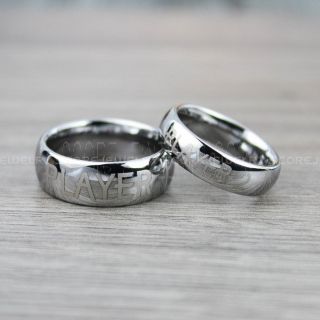 Gamer Rings, Couple Ring Set, Player 1 Player 2 Rings, Silver Gamer Wedding Rings, Silver Tungsten Gamer Wedding Bands, Silver Tungsten Rings, Silver Wedding Bands, Gamer Jewelry
