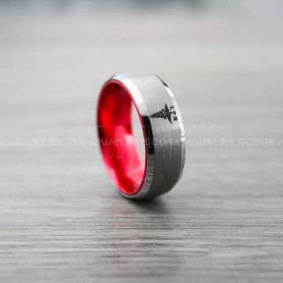Licensed Practical Nurse Ring, Nurse Ring, LPN Nurse Wedding Band, Career Ring, LPN Nurse Jewelry, Silver Nurse Tungsten Ring, Silver Wedding Band, Silver Tungsten Wedding Band
