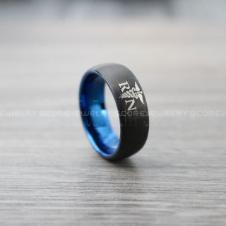 Nurse Ring, Registered Nurse Ring, RN Nurse Wedding Band, Career Ring, RN Nurse Jewelry, Nurse Black Tungsten Ring, Black Wedding Band, Black Tungsten Wedding Band