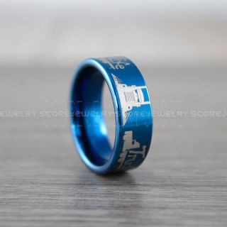 Truck Driver Ring, Trucker Ring, Blue Tungsten Ring, Trucker Jewelry, Truck Driver Wedding Band, Blue Tungsten Band, Blue Wedding Ring