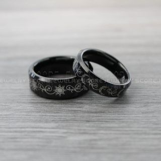 Sun and Moon rings, 2 Piece Couple Set Tribal Sun and Moon Rings, Sun and Moon Wedding Bands, Tribal Sun and Moon Rings, Black Rings, Black Tungsten Bands, Sun and Moon Wedding Bands