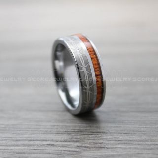 Koa Wood Ring, Wood Ring, Wood Wedding Band, Barb Wire Ring, Barb Wire Silver Tungsten Wedding Band With Koa Wood Inlay, Silver Wedding Bands, Barb Wire Rings