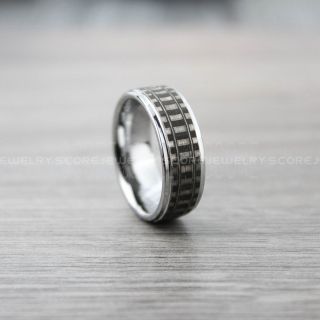 Railroad Ring, Railroad Wedding Band, Train Tracks Ring, Train Tracks Wedding Ring, Silver Tungsten Wedding Ring, Tungsten Wedding Band