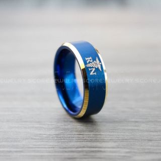 Nurse Ring, Registered Nurse Ring, RN Nurse Wedding Band, Career Ring, RN Nurse Jewelry, Nurse Blue Tungsten Ring, Blue Wedding Band, Blue Tungsten Wedding Band
