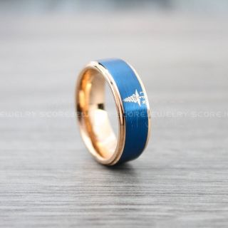 Licensed Practical Nurse Ring, Nurse Ring, LPN Nurse Wedding Band, Career Ring, LPN Nurse Jewelry, Nurse 14K Rose Gold Tungsten Ring, Rose Gold Wedding Band, Rose Gold Tungsten Wedding Band