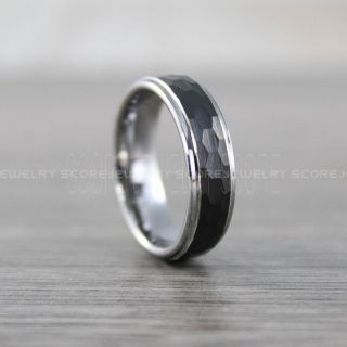 Hammered Tungsten Ring, Black Tungsten Wedding Band, Hammered Wedding Band, Black Hammered Wedding Ring, Black Wedding Ring