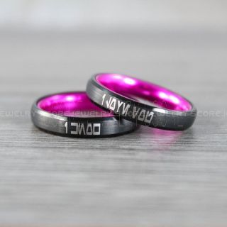 I Love You I Know Rings, Aurebesh Ring, Star Wars Rings, Pink Tungsten Rings, Black Wedding Bands, Couple Ring Set Gamer Rings