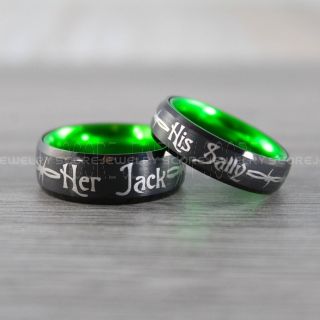 Simply Meant To Be Jack and Sally Rings, Jack and Sally Wedding Bands, Black Tungsten Rings, Black Tungsten Wedding Bands, Jack and Sally Wedding Rings