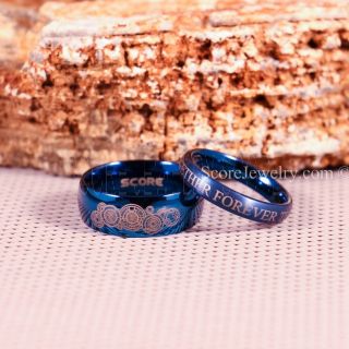 Doctor Who Rings, Doctor Who Wedding Rings, 2 Piece Couple Set Doctor Who Rings, Gallifreyan Rings, Doctor Who Jewelry, Doctor Who Wedding Bands, Doctor Who Wedding Rings
