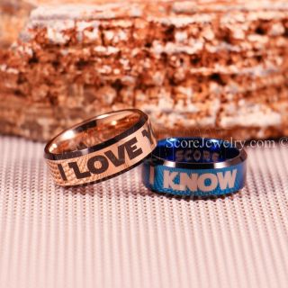 Star Wars Rings, Star Wars Jewelry, I Love You I Know Rings, 2 Piece Couple Set Star Wars Rings, Star Wars Wedding Bands, Matching I Love You I Know Rings, Blue Wedding Rings, Blue Tungsten Bands, Star Wars Wedding Bands