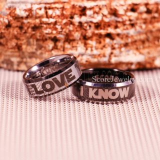 Star Wars Rings, Star Wars Jewelry, I Love You I Know Rings, 2 Piece Couple Set Star Wars Rings, Star Wars Wedding Bands, Matching I Love You I Know Rings, Black Wedding Rings, Black Tungsten Bands, Star Wars Wedding Bands