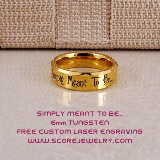 Simply Meant To Be Ring, Jack and Sally Ring, Jack and Sally Wedding Band, 14K Yellow Gold Tungsten Ring, Yellow Gold Tungsten Wedding Band, Jack and Sally Wedding Ring