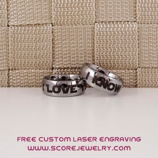 2 Piece Couple Set Star Wars Rings, Star Wars Wedding Bands, I Love You I Know Ring, Silver Wedding Rings, Silver Tungsten Bands, Star Wars Wedding Bands