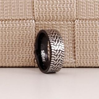 Tire Ring, Tire Tread Pattern Ring, Tire Tread Ring, Auto Racing Ring, Truck Driver Ring, Trucker Ring, Black Tungsten Ring, Black Tungsten Band, Black Wedding Ring