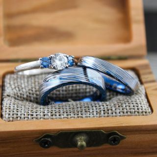 Damascus Steel Rings, Damascus Steel, Couple Rings, Couple Wedding Ring, Couple Wedding Bands