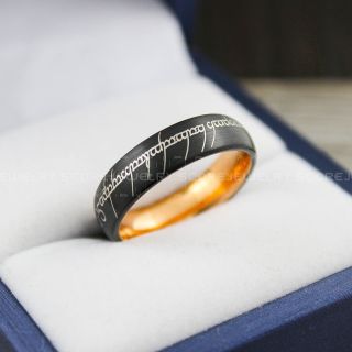 Elvish Ring, Elvish Wedding Ring, Elvish Jewelry, Elvish Wedding, Black Wedding Band, Black Wedding Ring