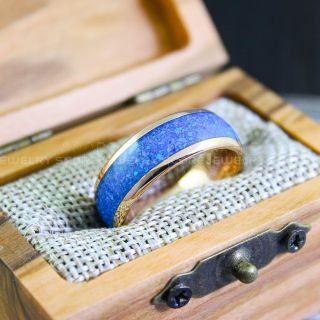 Opal Rings, Blue Opal Wedding Rings, Opal Wedding Bands, Couple Rings, Matching Wedding Bands