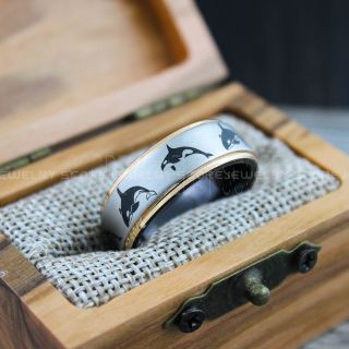 Orca Ring, Killer Whale Ring, Orca Jewelry, Whale Jewelry, Ocean Ring, Ocean Wedding Band, Orca Wedding Band