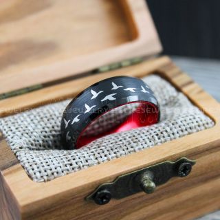 Flying Ducks Rings, Geese Rings, Duck Wedding Rings, Duck Wedding Bands, Geese Jewelry, Flying Ducks Rings