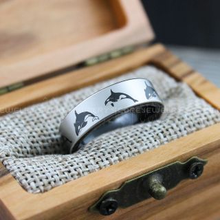 Orca Ring, Killer Whale Ring, Orca Jewelry, Whale Jewelry, Ocean Ring, Ocean Wedding Band, Orca Wedding Band