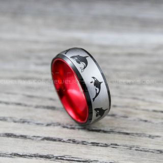 Orca Ring, Killer Whale Ring, Orca Jewelry, Whale Jewelry, Ocean Ring, Ocean Wedding Band, Orca Wedding Band