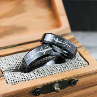 Fishing Rings, Fishing Wedding Rings, Fishing Scene Rings, Fish Hook Rings, Fishing Jewelry, Marlin Fishing Rings, Fisherman Rings, Fisherman Jewelry