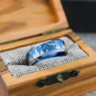 Wolf Ring, Bear Ring, Forest Scene Ring, Mountain Scene Ring, Hunting Ring, Forest Scene Design, Hunting Wedding Ring