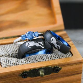 Mustang Ring, Horse Ring, Horse Riding Ring, Horse Jewelry, Horse Riding Jewelry, Black Wedding Ring