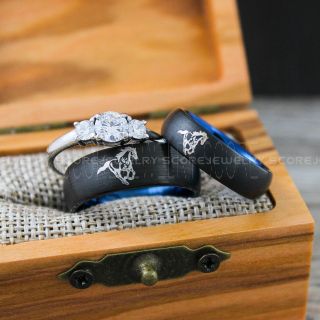 Mustang Ring, Horse Ring, Horse Riding Ring, Horse Jewelry, Horse Riding Jewelry, Black Wedding Ring