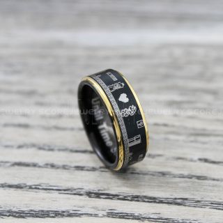 Gamer Ring, Mario Ring, Super Mario Jewelry, Super Mario Brothers Ring, Gamer Jewelry, Super Mario Wedding Ring, Super Mario Wedding Band, Black Tungsten Ring, Black Wedding Band