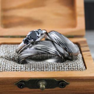 Damascus Steel Rings, Damascus Steel, Couple Rings, Couple Wedding Bands, Matching Rings