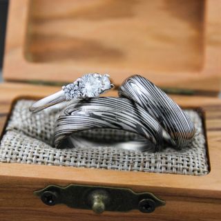 Damascus Steel Rings, Damascus Steel, Couple Rings, Couple Wedding Bands, Matching Rings