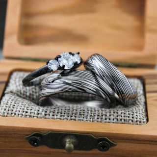 Damascus Steel Rings, Damascus Steel, Couple Rings, Couple Wedding Bands, Matching Rings