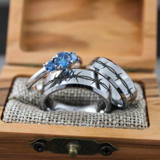 Barbed Wire Rings, Couple Rings, Barbed Wire Wedding Bands, Silver Wedding Rings, Couple Wedding Bands