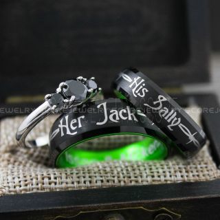 Jack and Sally Rings, Simply Meant To Be Rings, Couple Rings, Matching Rings, Matching Wedding Bands, Black Wedding Bands, Black Wedding Rings, Couple Rings