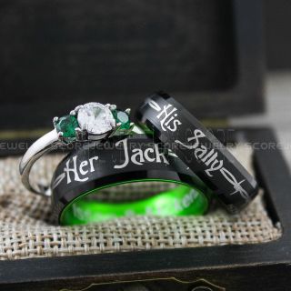 Jack and Sally Rings, Simply Meant To Be Rings, Couple Rings, Matching Rings, Matching Wedding Bands, Black Wedding Bands, Black Wedding Rings, Couple Rings