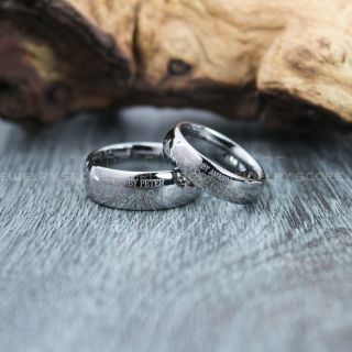 Duck Band Rings, Banded Together Ring, Classic Silver Tungsten Rings, 2 Piece Couple Set Silver Tungsten Wedding Bands, Banded Together Silver Wedding Bands, Silver Wedding Rings, Silver Tungsten Wedding Rings