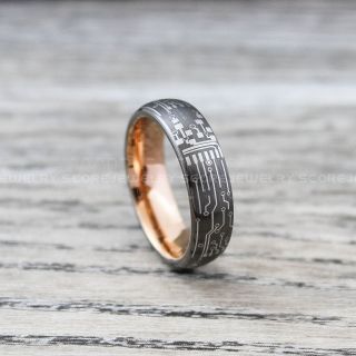 Circuit Board Ring, Gamer Ring, Gamer Wedding Band, Circuit Board Jewelry, Gamer Jewelry