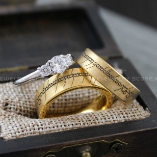 Elvish Ring, Elvish Wedding Ring, Elvish Wedding, Gold Wedding Bands, Couple Rings, Couple Wedding Rings